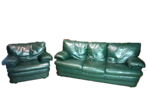 Natuzzi valódi bőr ülőgarnitúra kanapé és fotel patinás állapotban