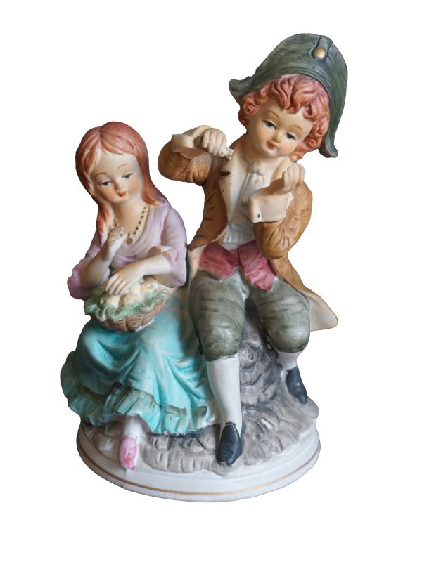 Vintage porcelán figura, dekoráció, yupie