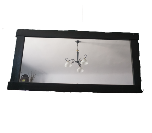 Szürke fa keretes falitükör, dekoráció, tükrök, yupie