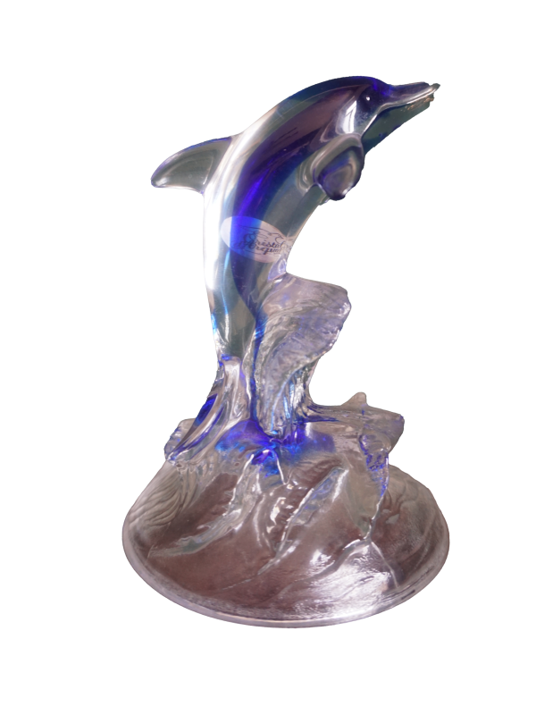 Crystal D'Arques kristály delfin figura, dekoráció, yupie