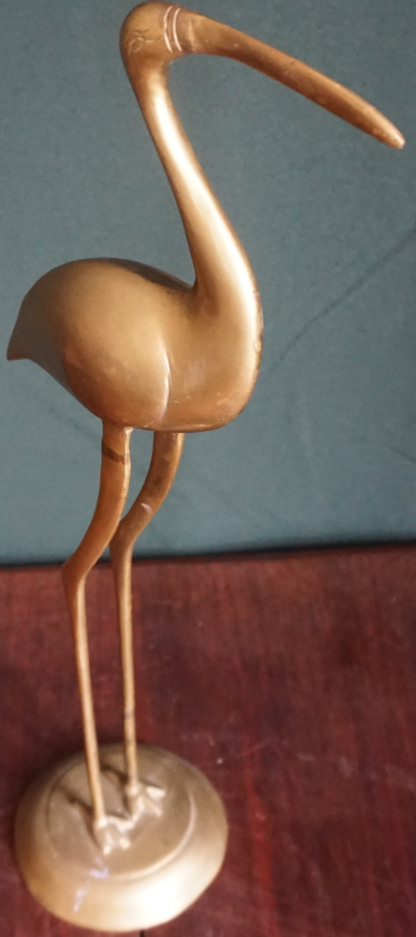 Vintage gólya figura, dekoráció, yupie