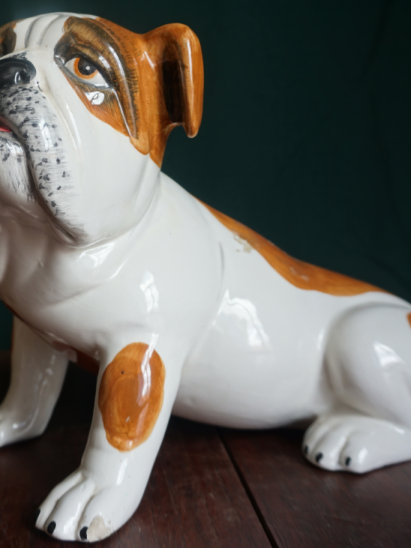 Kerámia bulldog dekorfigura, dekoráció, yupie