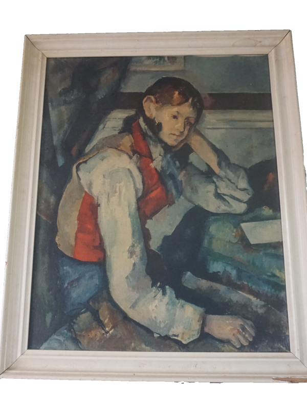 Paul Cezanne: A fiú a vörös mellényben (másolat), dekoráció, képek, yupie