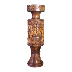 Faragott óriás fa gyertyatartó vintage stílusban