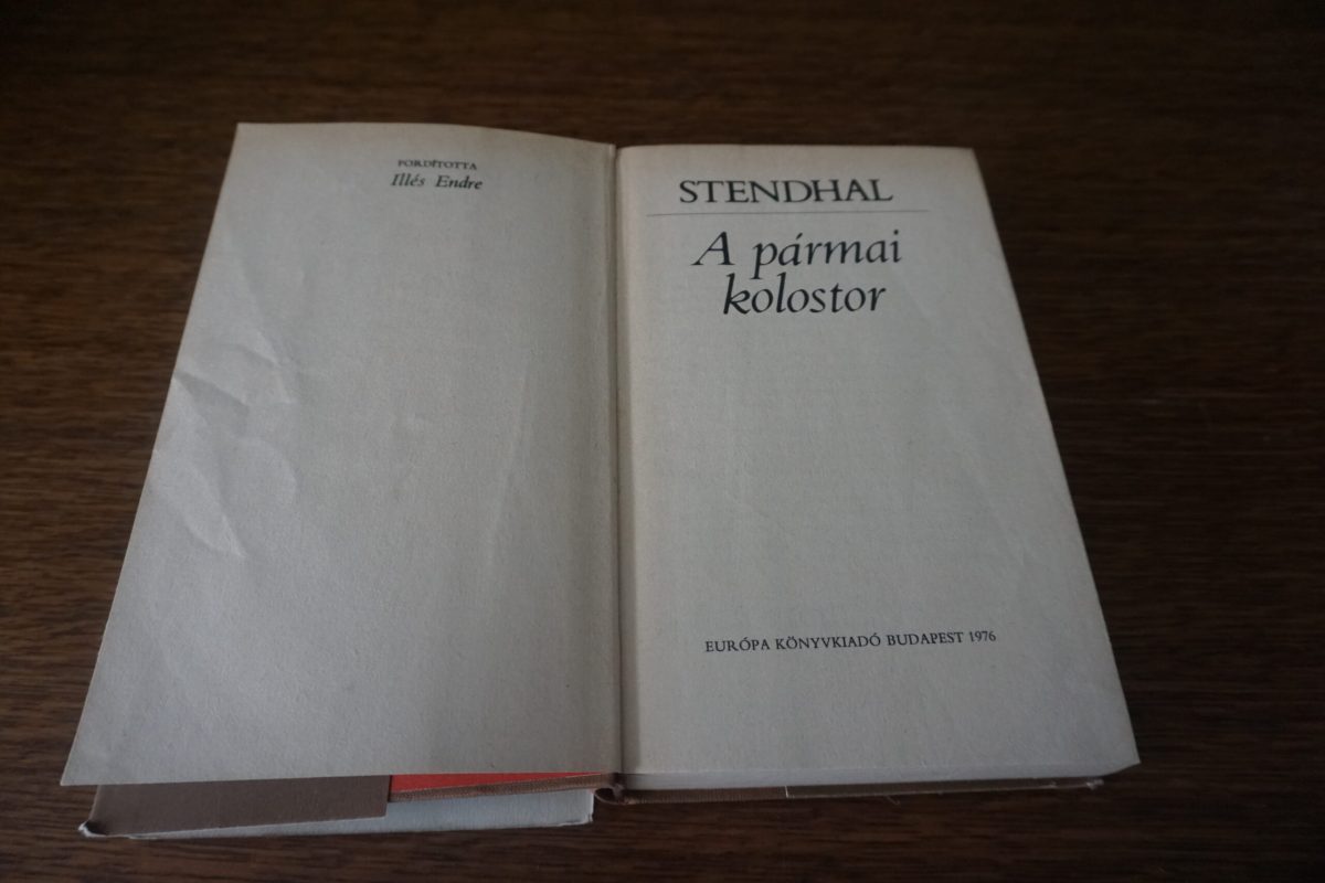 Stendhal A pármai kolostor, könyvek, yupie