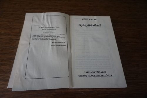 Végh Antal Gyógyít6atlan, könyvek, yupie