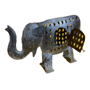 Elefánt alakú üreges gyertyatartó vintage lakásdekoráció