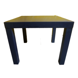 Sötétkék dohányzóasztal, modern könnyű bútorlapos kivitel, használt állapot