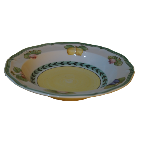Villeroy and Boch tányér és leveses tál gyümölcs témájú díszítéssel, háztartási cikkek, konyhai eszközök, yupie