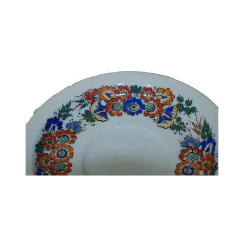 Lengyel, kézzel festett porcelán csésze és csészealj, háztartási cikkek, konyhai eszközök, yupie