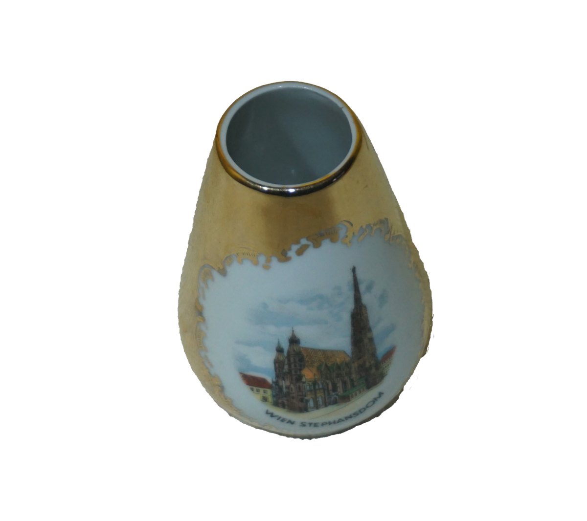 Bavaria aranyszínű kis porcelán váza, dekoráció, vázák, yupie