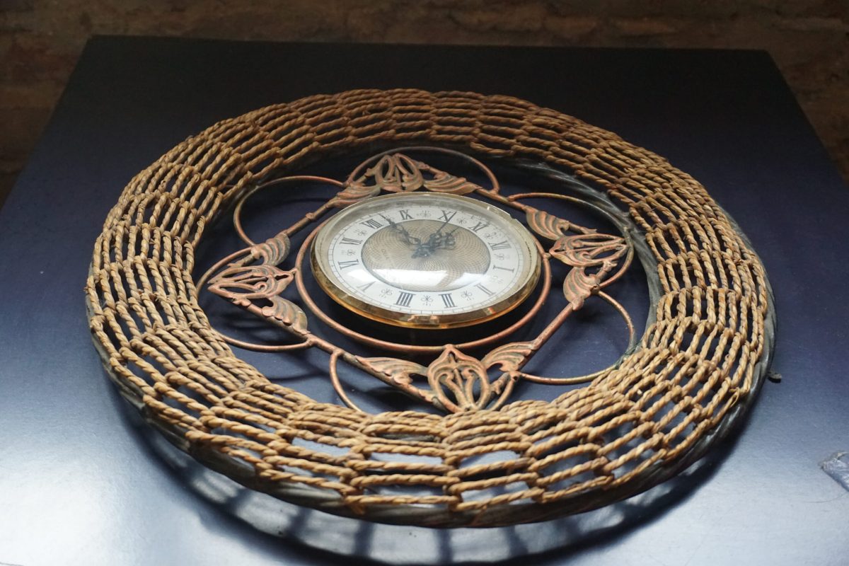 Kosárszövésű Quartz falióra, dekoráció, órák, yupie