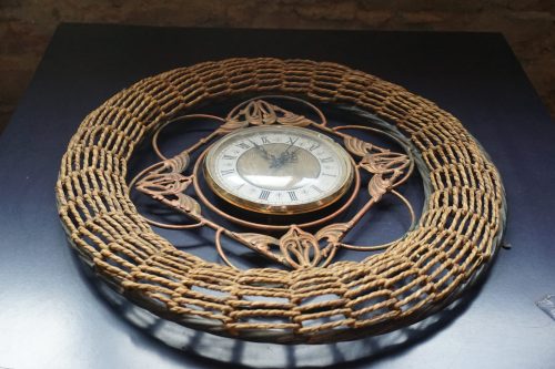 Kosárszövésű Quartz falióra, dekoráció, órák, yupie