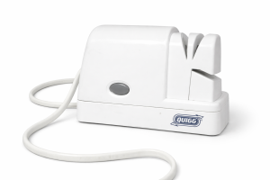 QUIGG elektromos késélező kompakt konyhai élező eszköz fehér kivitelben