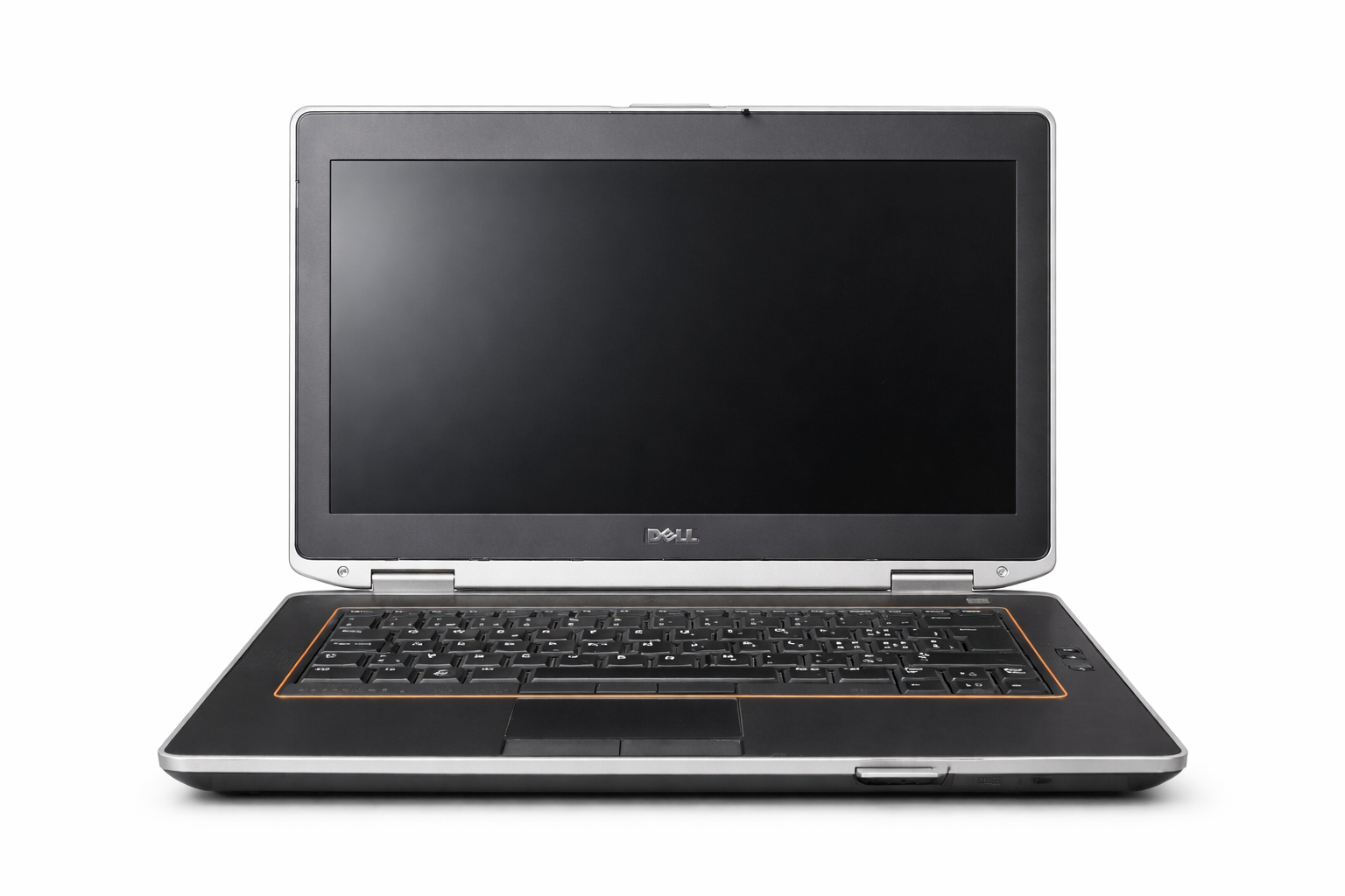 Dell Latitude használt üzleti laptop fehér háttéren, nyitott állapotban