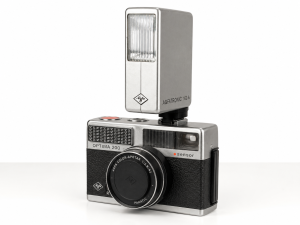 Agfa Optima 200 Sensor vintage analóg fényképezőgép Agfatronic 160A vakuval