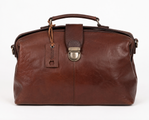 MANFIELD valódi bőr utazótáska vintage doctor bag barna színben