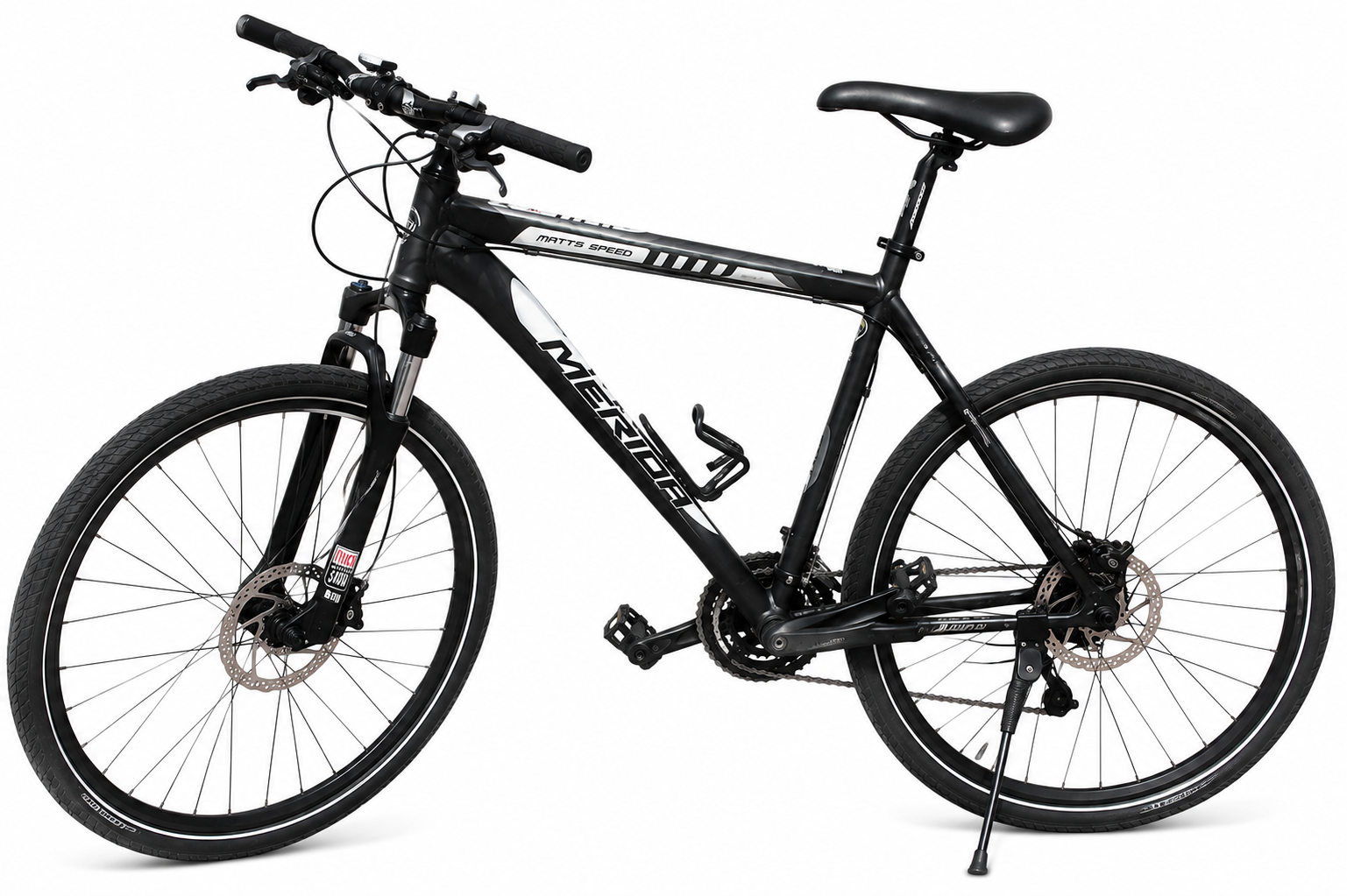 Merida Matts Speed trekking kerékpár fehér háttérrel, Shimano Deore XT felszereltséggel