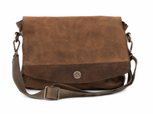 Spikes & Sparrow valódi bőr messenger táska barna színben, prémium vintage válltáska