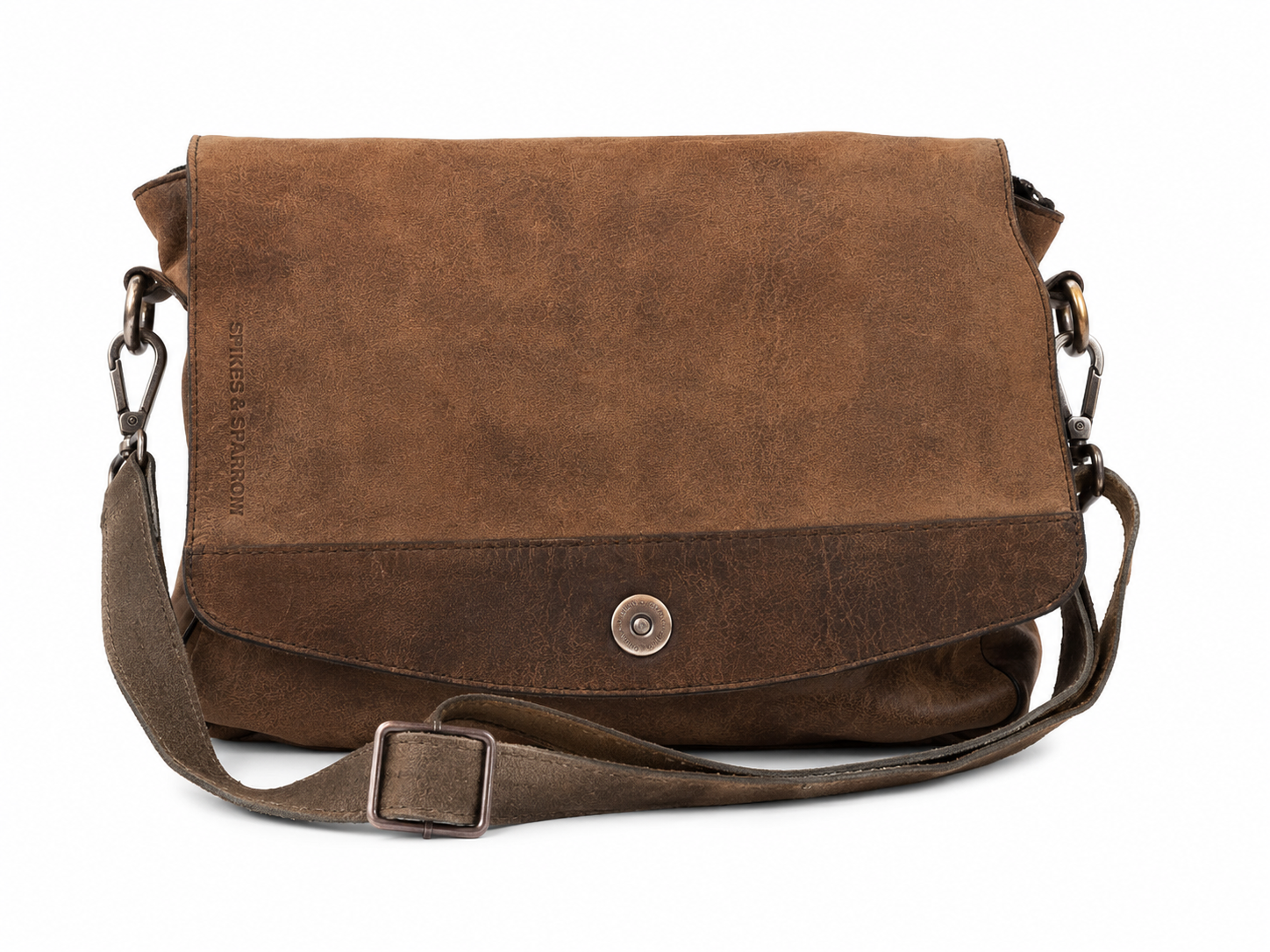 Spikes & Sparrow valódi bőr messenger táska – Prémium vintage barna válltáska Spikes & Sparrow valódi bőr messenger táska barna színben, prémium vintage válltáska