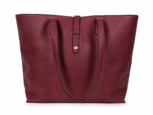 Bordó női shopper táska nagyméretű elegáns válltáska 44×30×14 cm