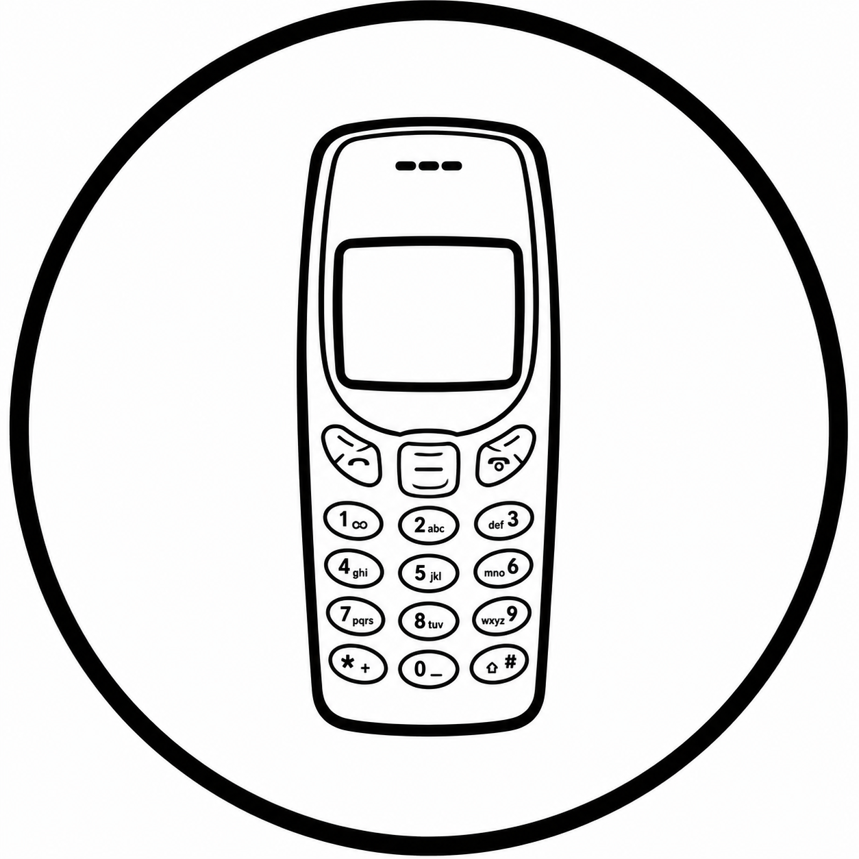 Gombos mobiltelefon kategória ikon