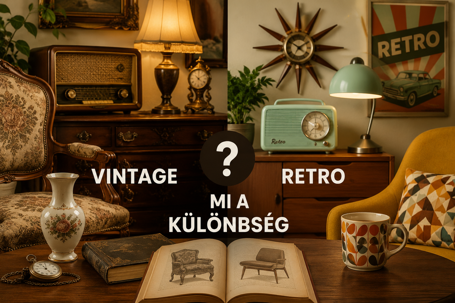 Vintage és retro bútorok összehasonlítása – mi a különbség?