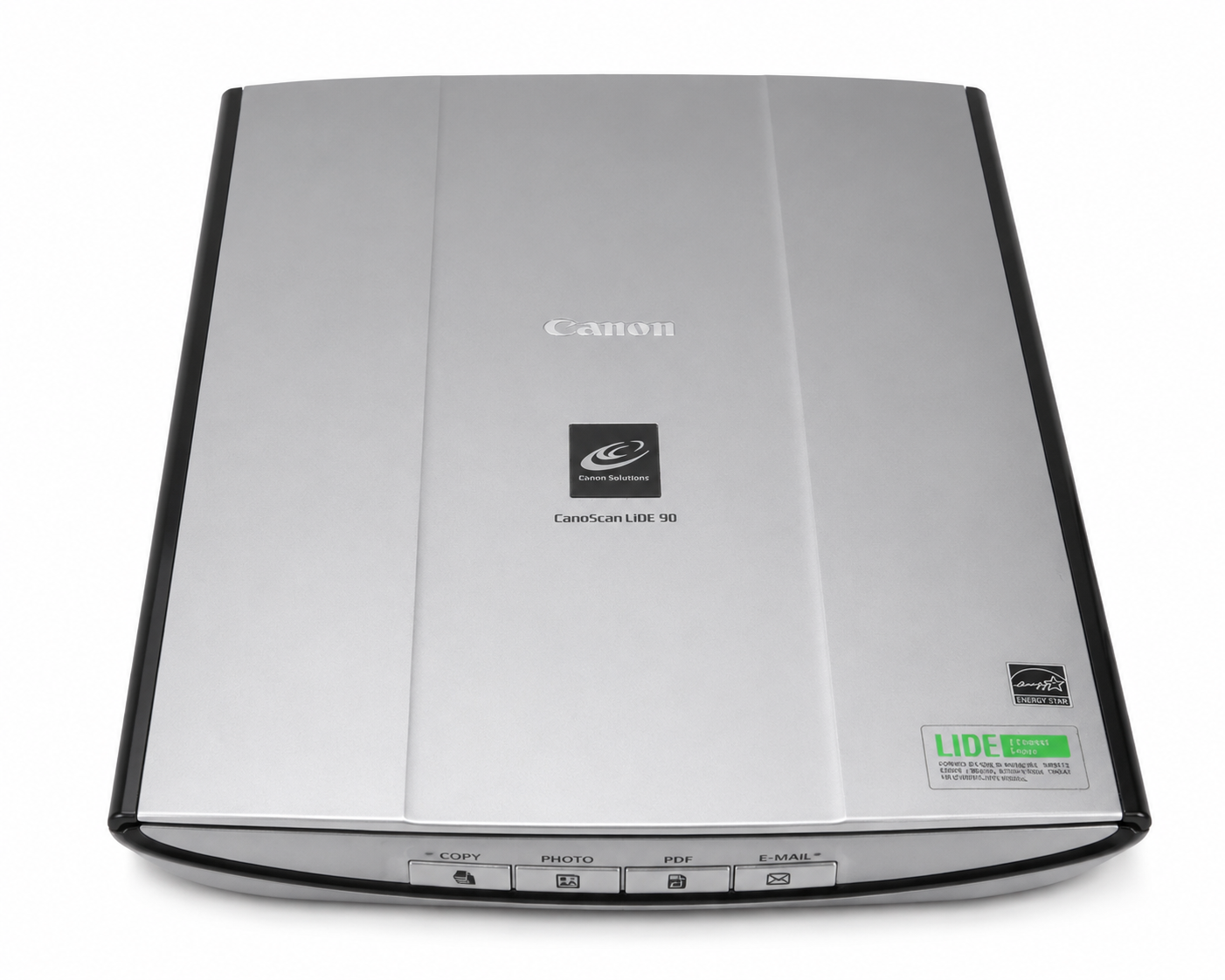 Canon CanoScan LiDE 90 lapolvasó ezüst színben fehér háttéren