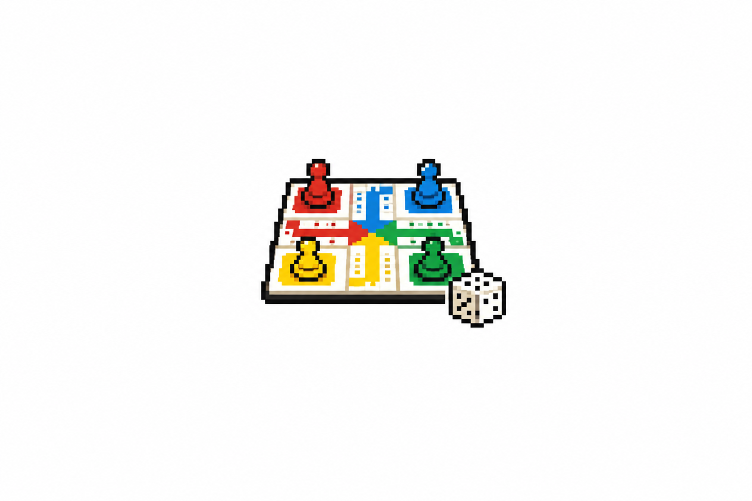 Játék kategória ikon társasjátékkal és dobókockával pixel art stílusban.
