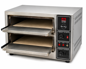 Mutfakçı professzionális kétkamrás elektromos pizzasütő rozsdamentes acélból